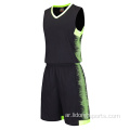 قميص كرة السلة الجاف السريع بتصميم أسود وخضراء